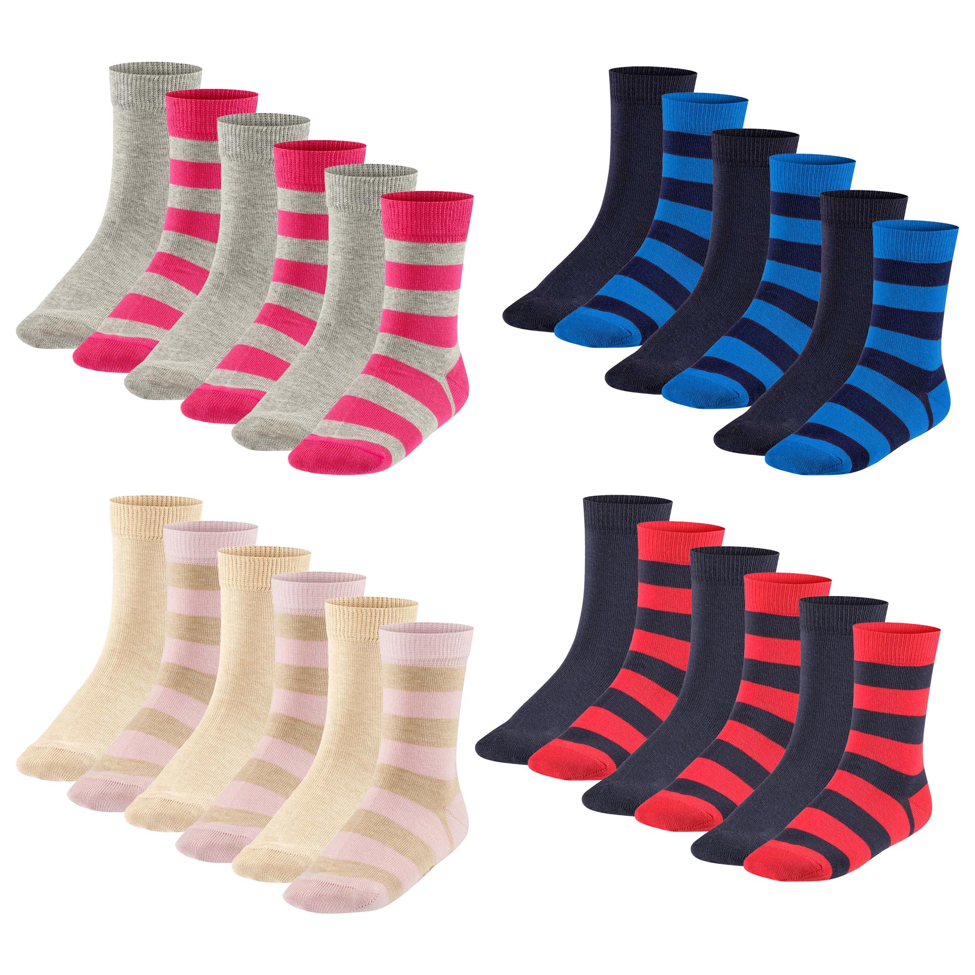 FALKE Kinder Socken, 6er Pack - Happy Stripe, Kurzsocken, gestreift