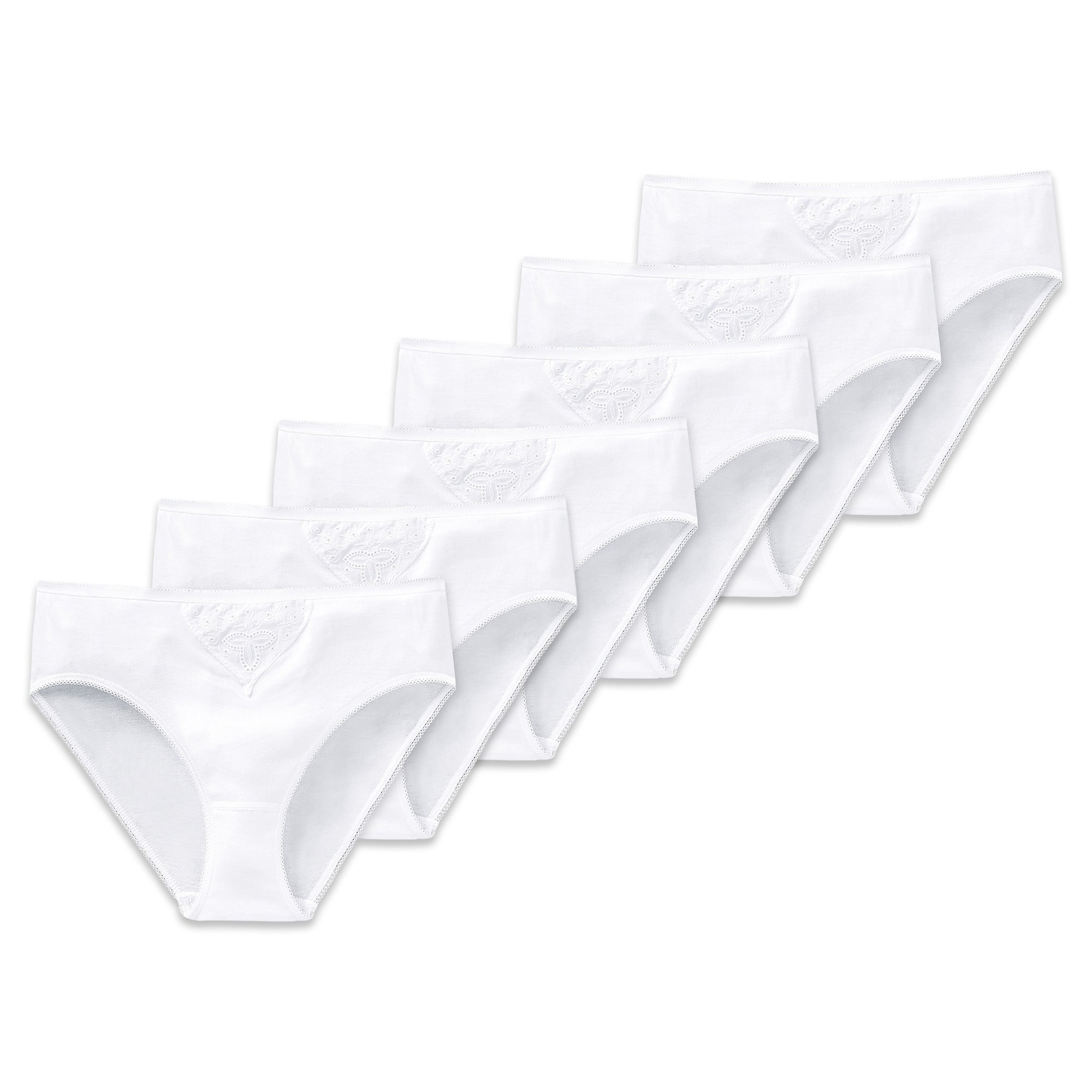 SCHIESSER Damen Tai-Slips, 6er Pack - "Cotton Essentials", Tai Pants, Baumwolle