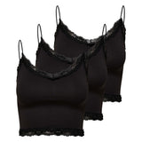 ONLY Damen Cropped-Top 3er Pack - ONLVICKY LACE SEAMLESS CROPPED TOP, Trägertop, Spitze