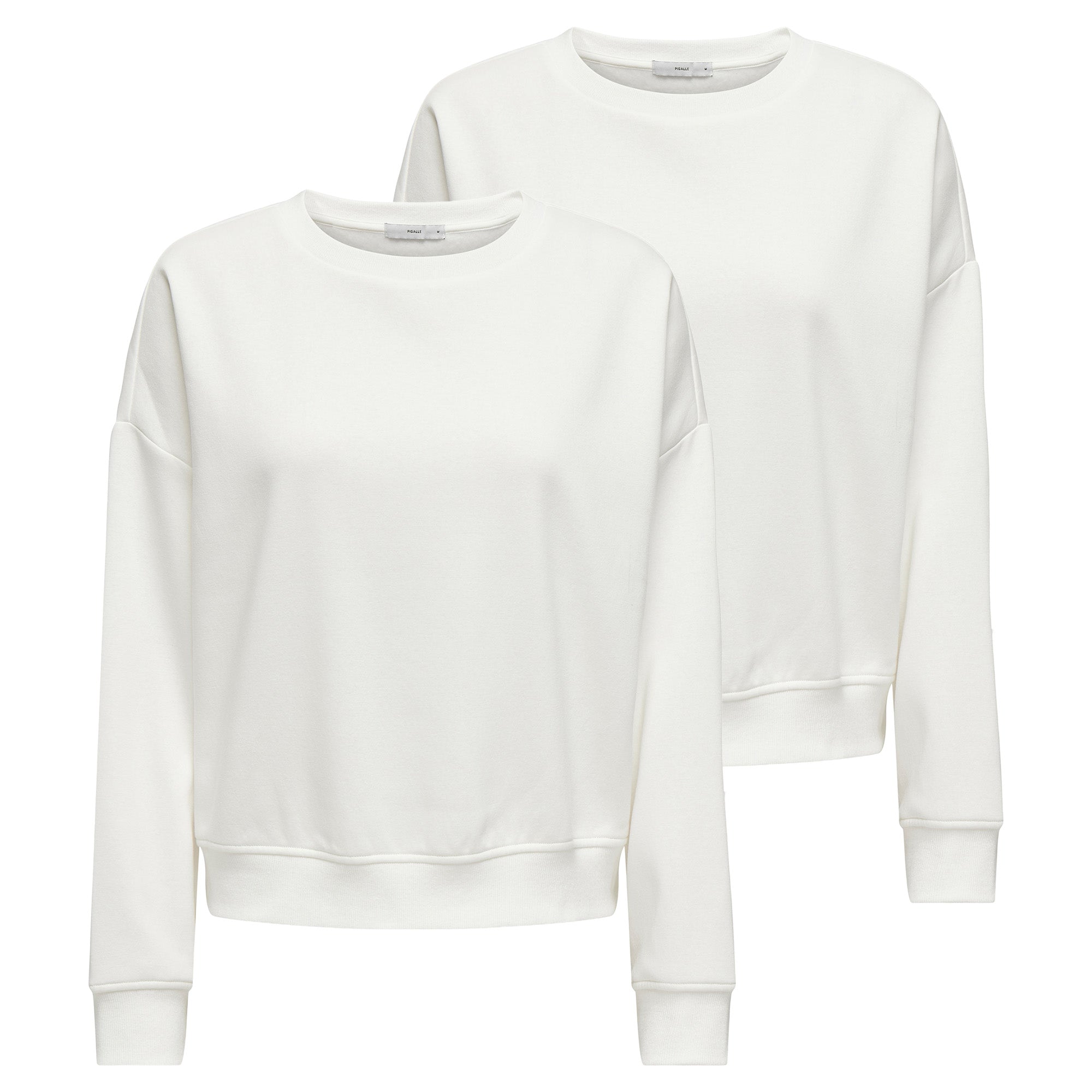 ONLY Women's Sweatshirt pack of 2 - ONLSWEAT LIFE CREW OVERSIZE SWT, Round Neck, Cotton Blend