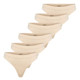 ONLY Women's Thongs, 6-Pack - ONLVICKY RIB THONG, ribbed