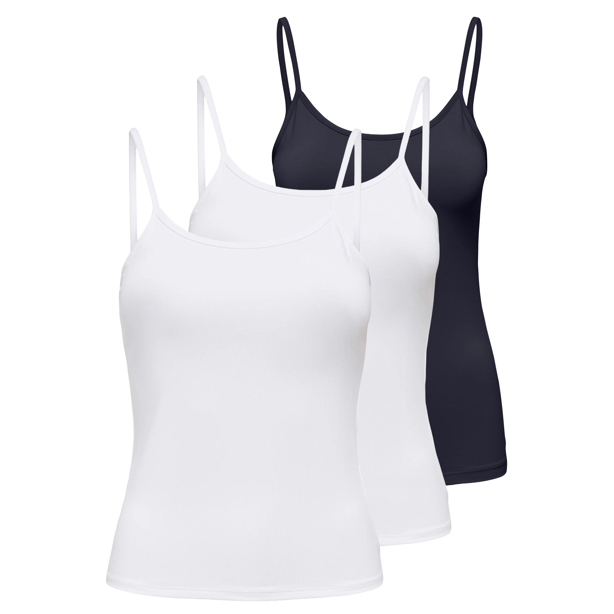 ONLY Women's Spaghetti Top pack of 3 - ONLEA NEW SINGLET JRS, undershirt, stretch