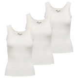 ONLY Damen Top 3er Pack - ONLSARA SHARAI LIFEW TANK TOP, Spitze,  gerippt, Rundhals, Baumwolle