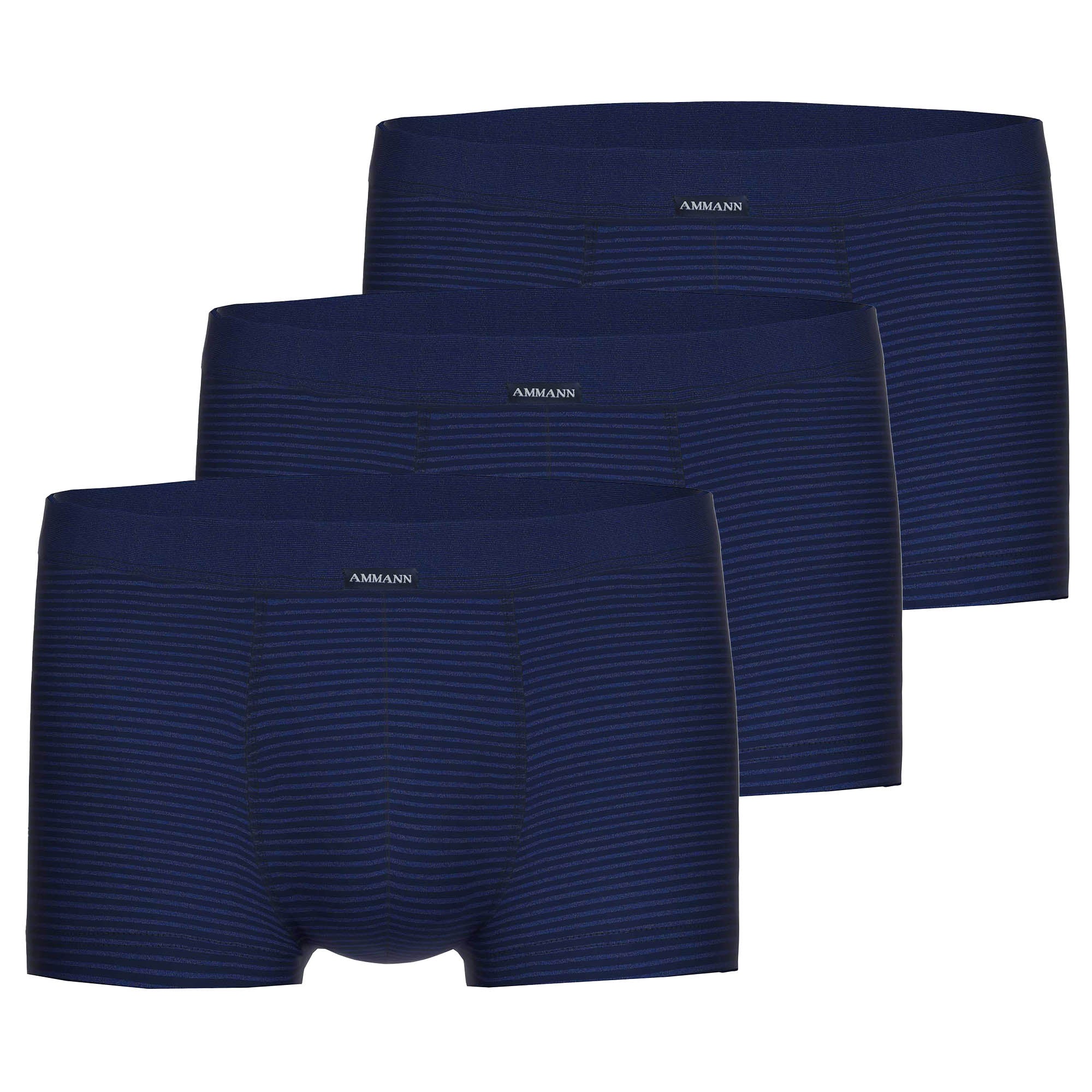 AMMANN Herren Boxershorts 3er Pack - Retro Shorts Jeans, Weichbund, elastischer Beinabschluss, Feinripp, Baumwollmischung