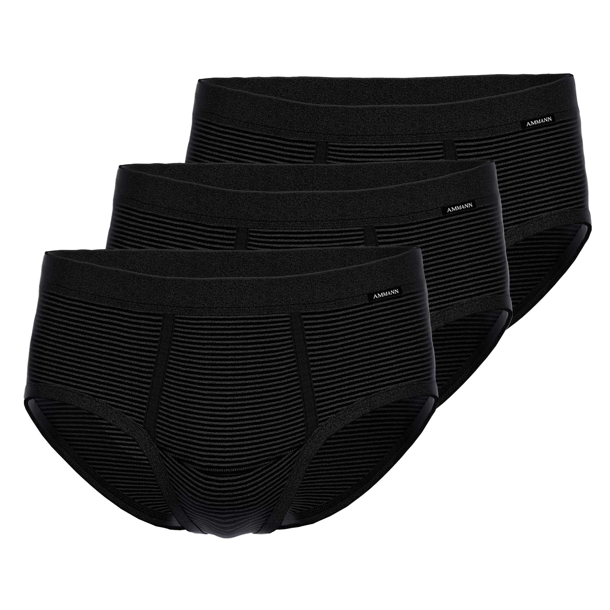 AMMANN men's briefs 3 pack - denim, fly, soft waistband, cotton blend