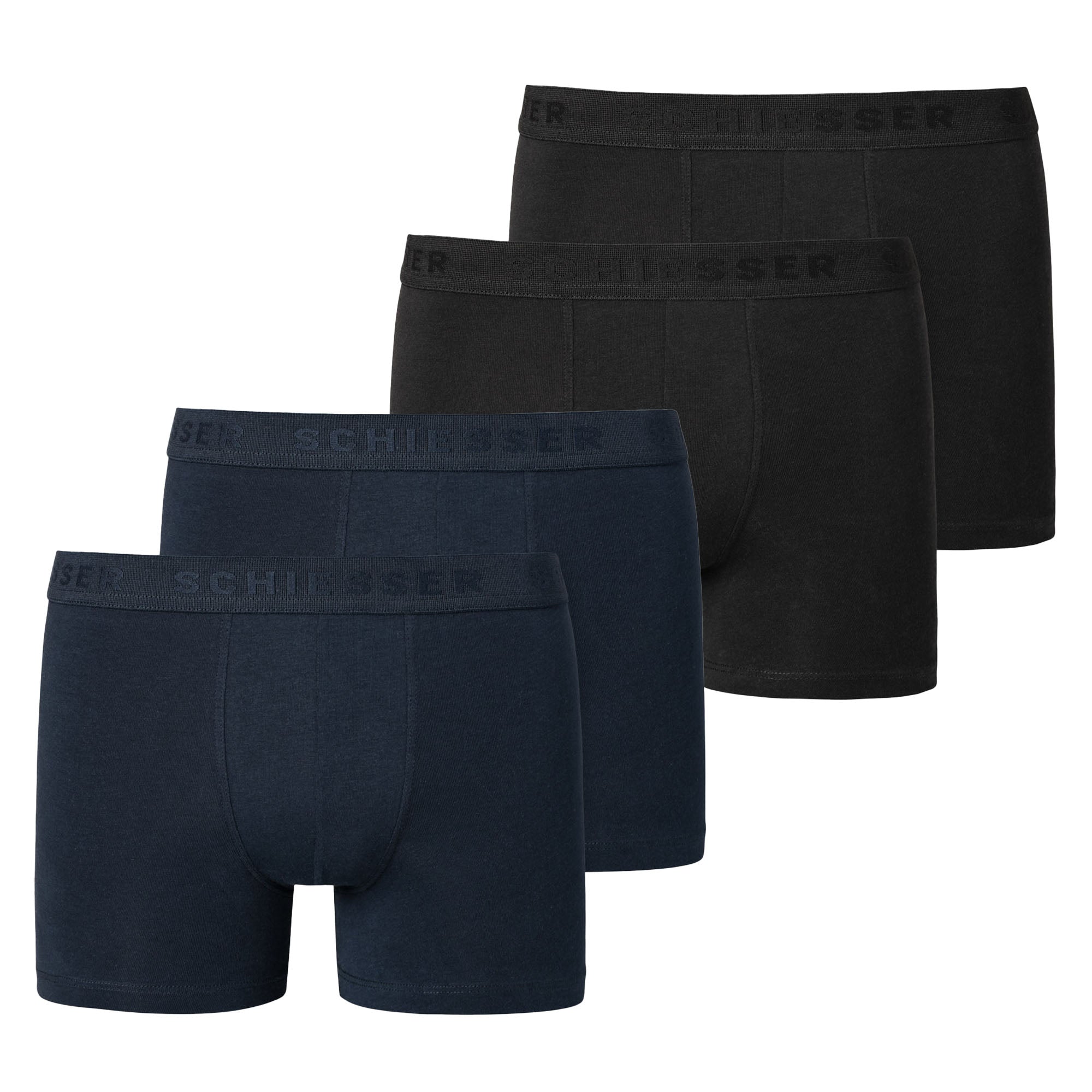 SCHIESSER Jungen Shorts 4er Pack - Serie 95/5, einfarbig, Organic Cotton