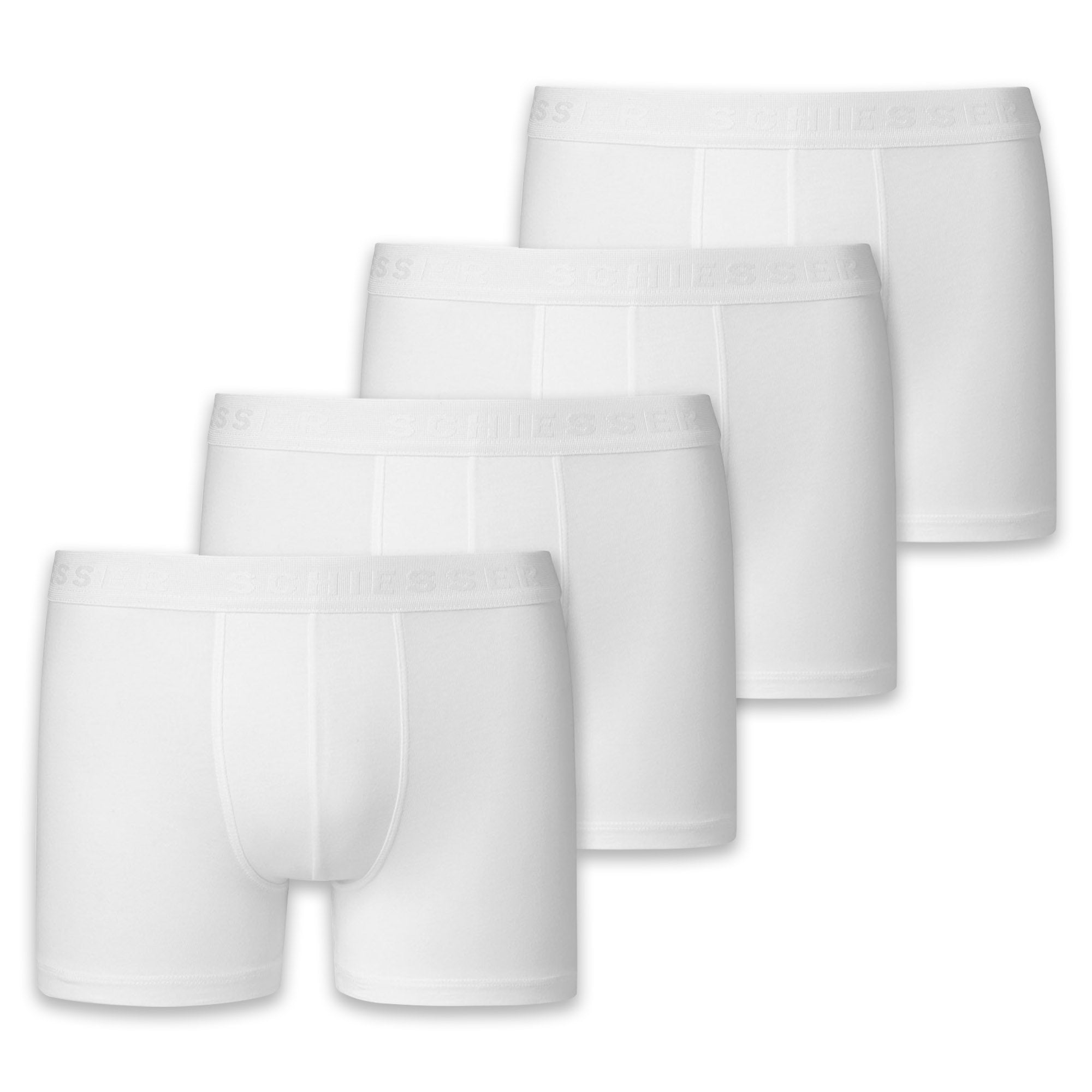 SCHIESSER Boys Shorts 4-Pack - Series 95/5, Solid Color, Organic Cotton
