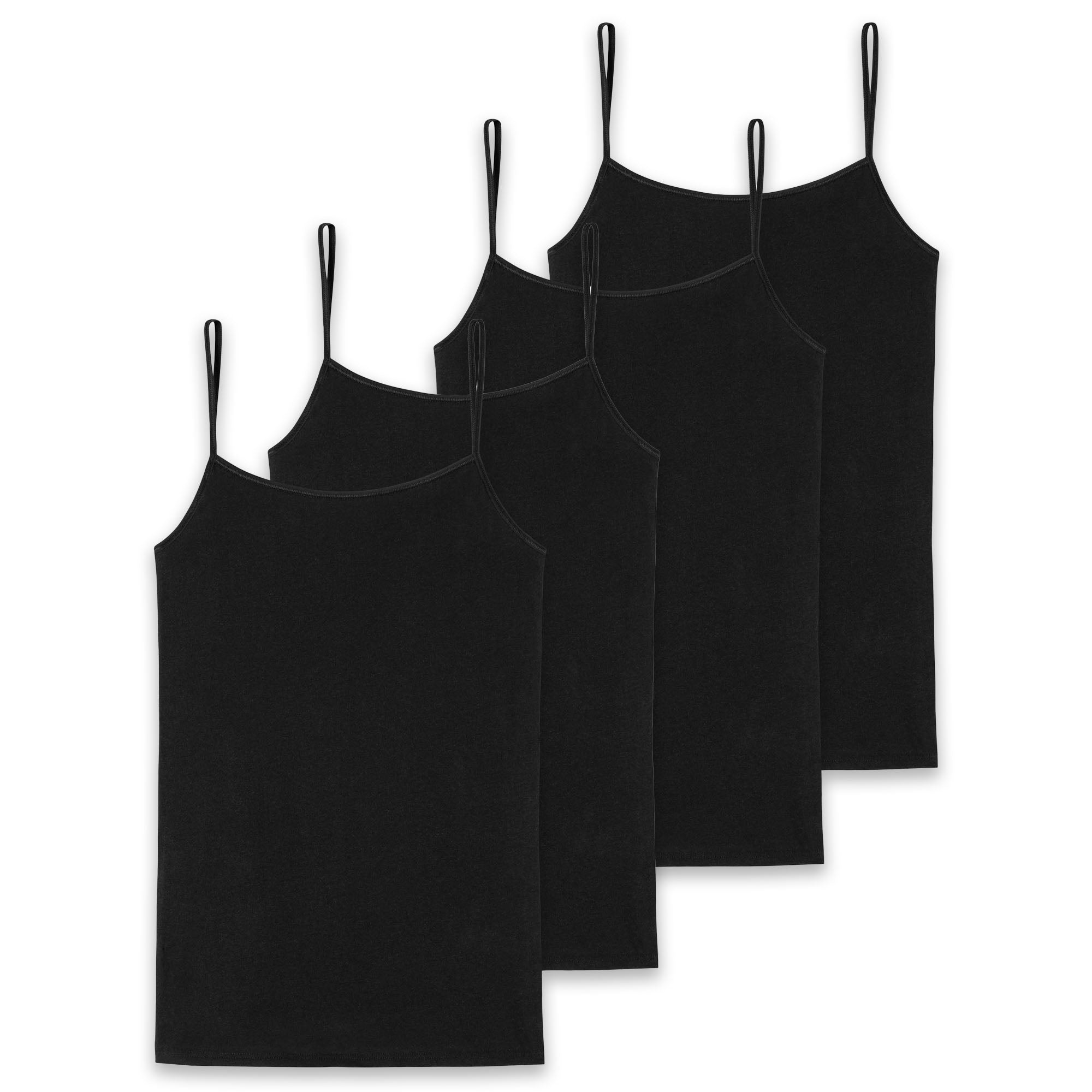 SCHIESSER Damen Spaghettitop, 4er Pack - Single Jersey, Serie 95/5, uni
