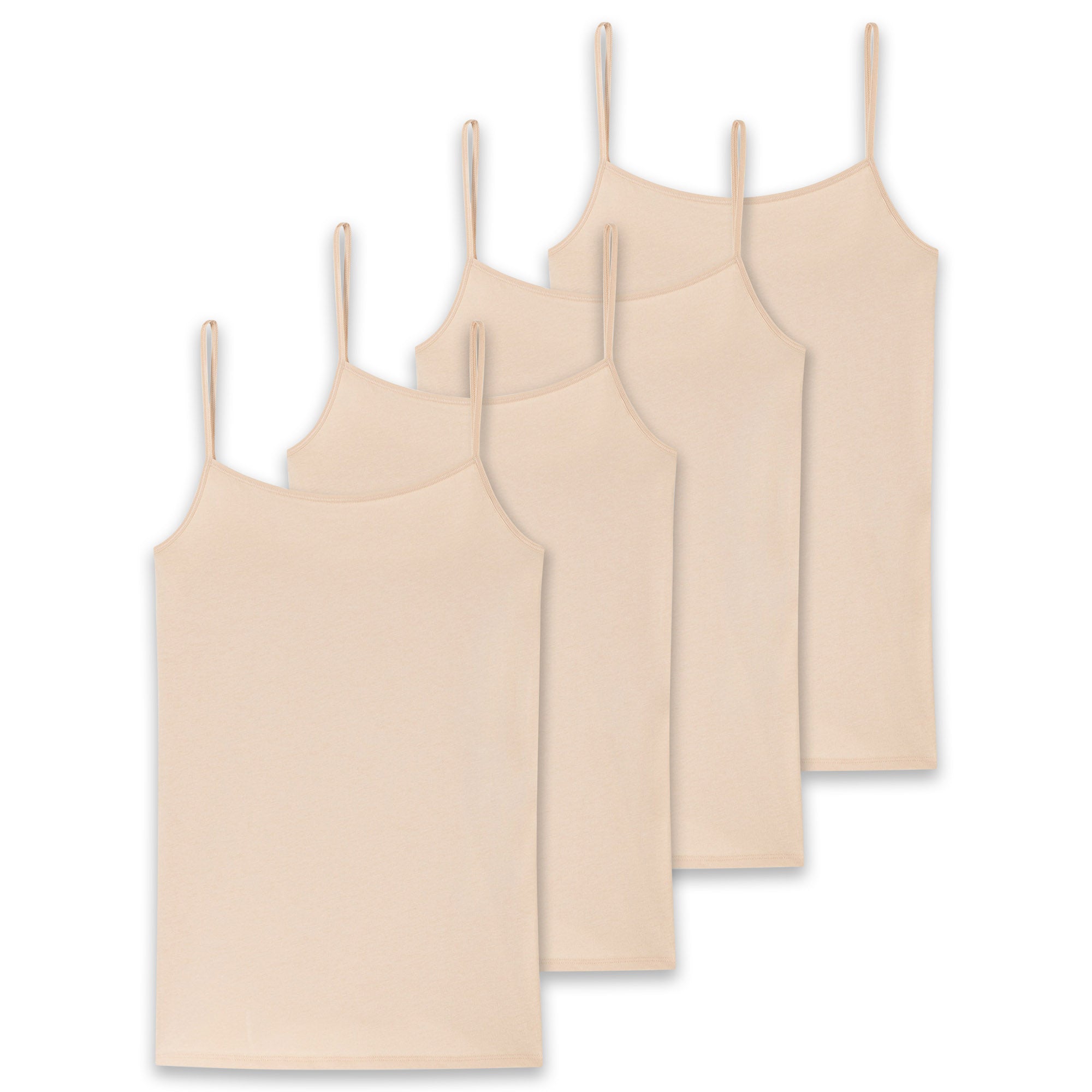 SCHIESSER Damen Spaghettitop, 4er Pack - Single Jersey, Serie 95/5, uni