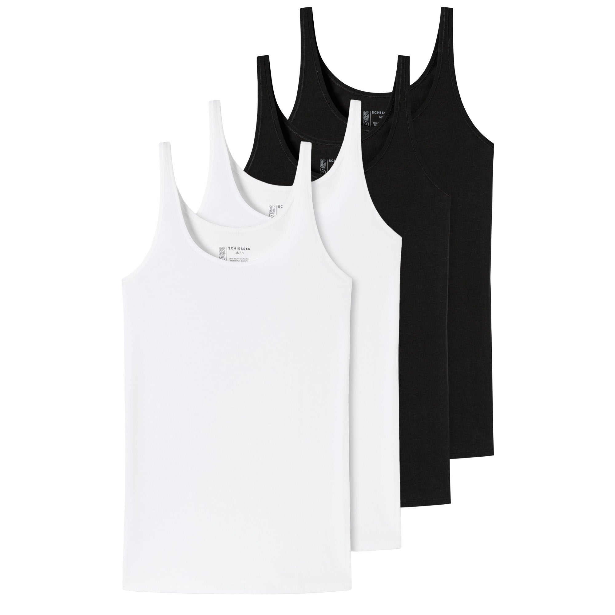 SCHIESSER Women Tank Top, Pack of 4 - Single Jersey, Series 95/5, uni