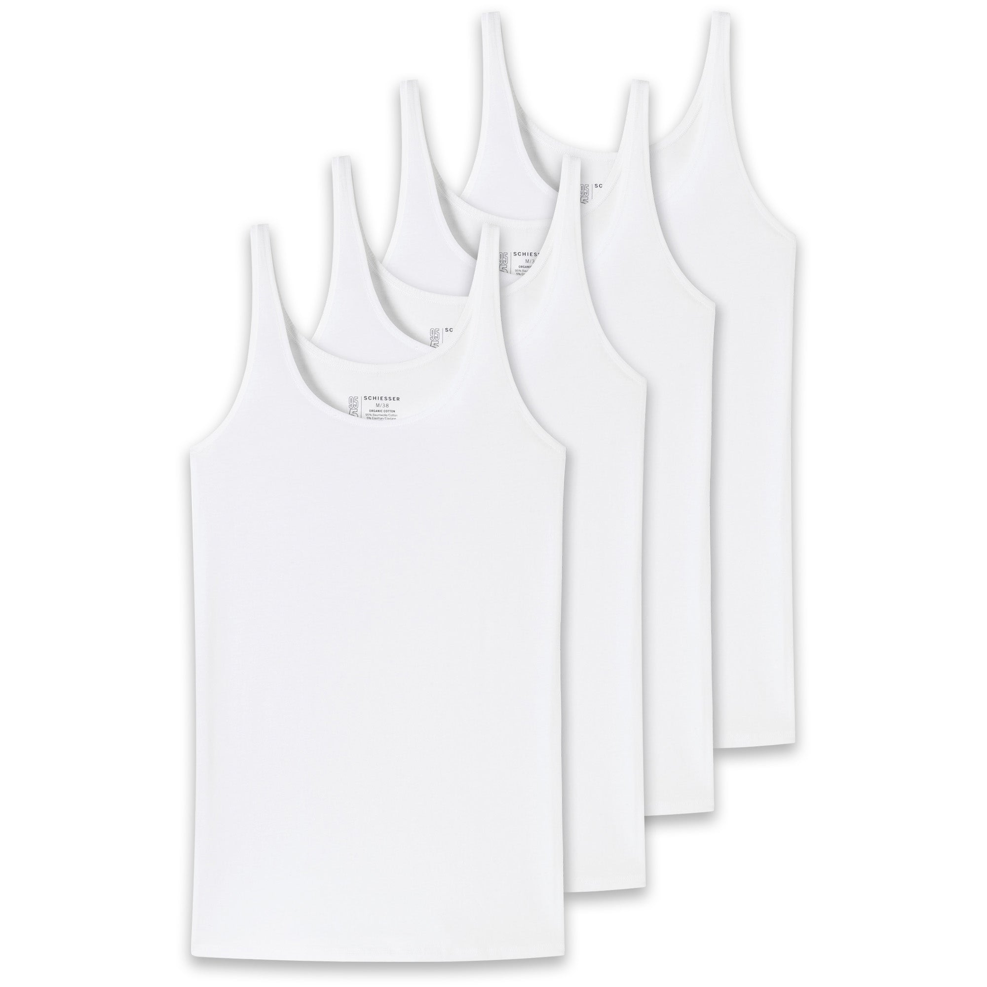 SCHIESSER Women Tank Top, Pack of 4 - Single Jersey, Series 95/5, uni