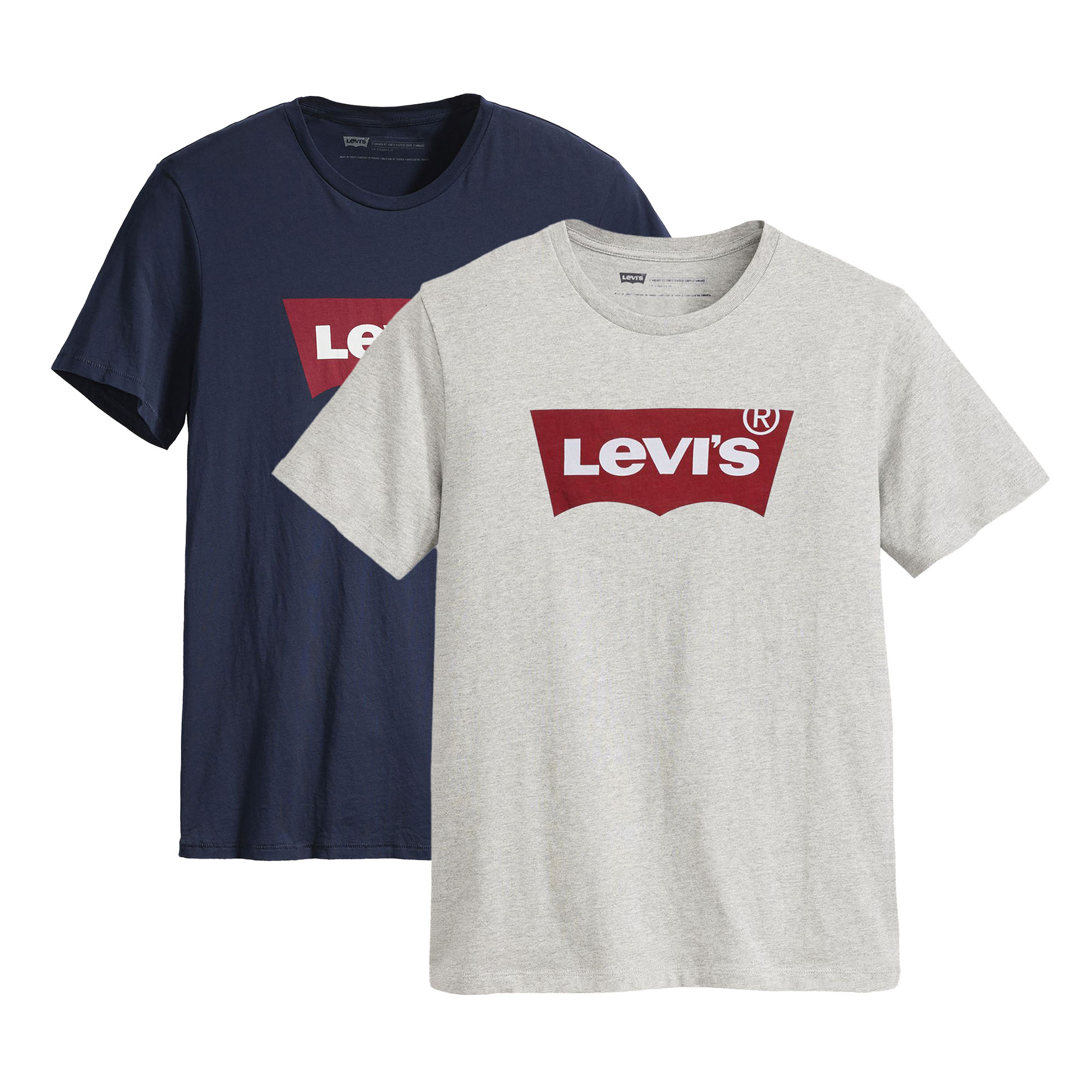 Levi's Herren T-Shirt 2er Pack - "Graphic Set-In Neck", Rundhals, Baumwolle