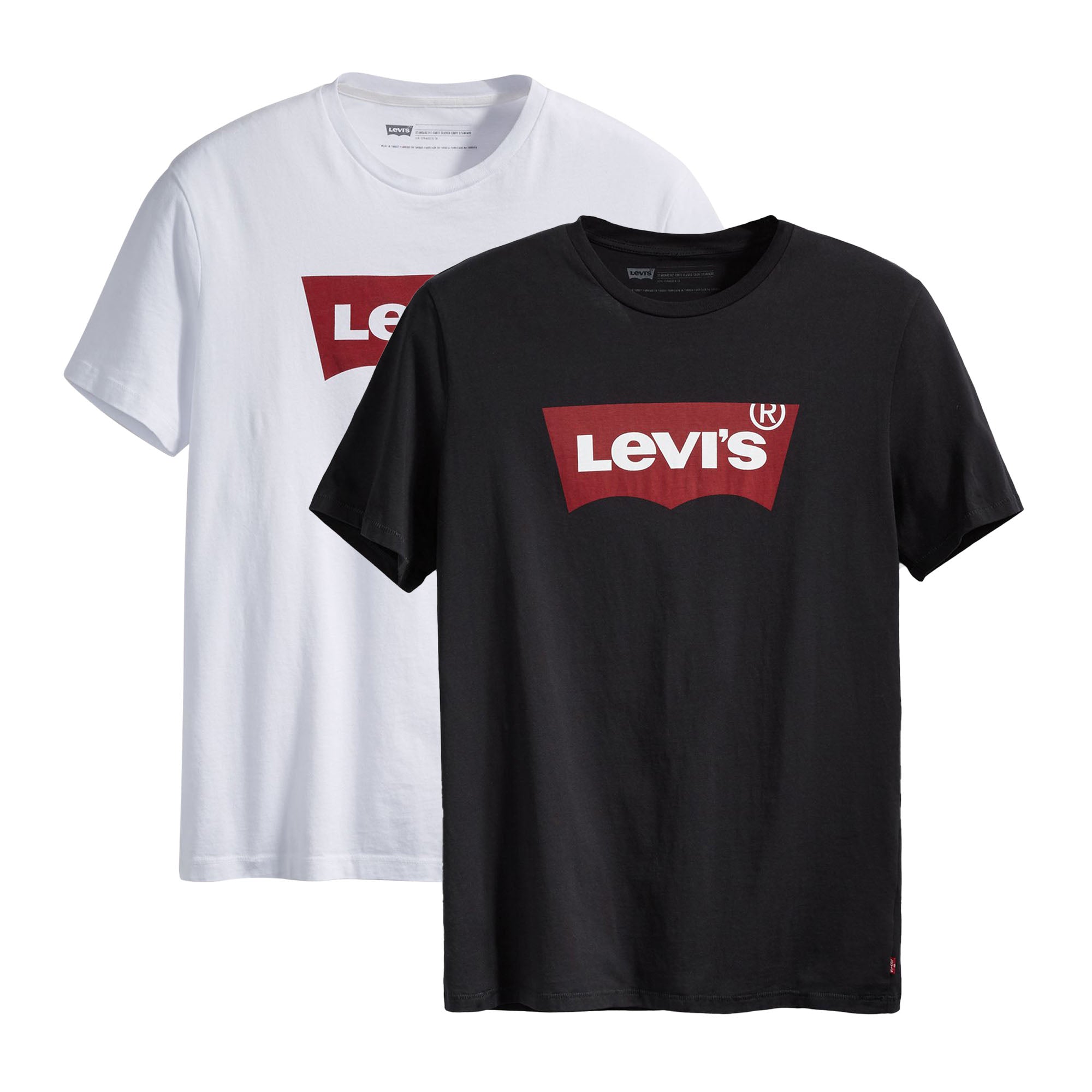 Levi's Herren T-Shirt 2er Pack - "Graphic Set-In Neck", Rundhals, Baumwolle