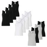 SCHIESSER women's tops, 4-pack - 4-pack tank tops, undershirt, stretch cotton, solid colour