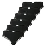 SCHIESSER Women's Thongs, 6-Pack - 6Pack Cheeky String, Stretch Cotton, solid