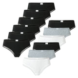 SCHIESSER Women's Thongs, 6-Pack - 6Pack Cheeky String, Stretch Cotton, solid