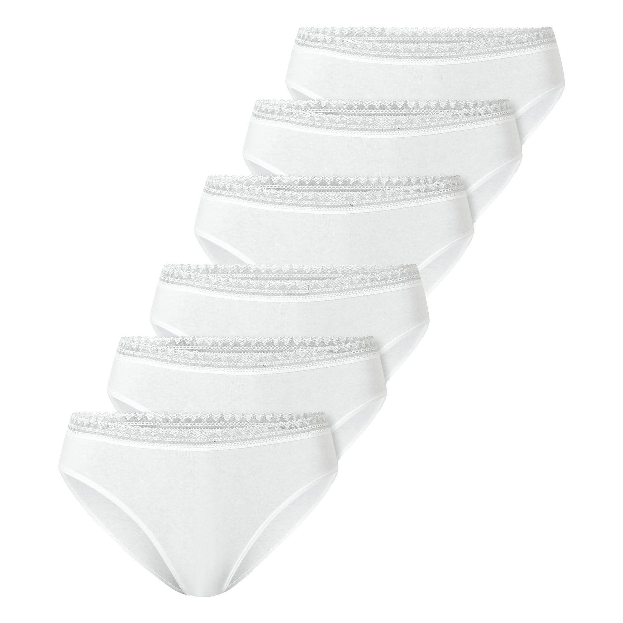 SCHIESSER Damen Rio-Slips, 6er Pack - 6Pack Rio Slip, Stretch Cotton, uni