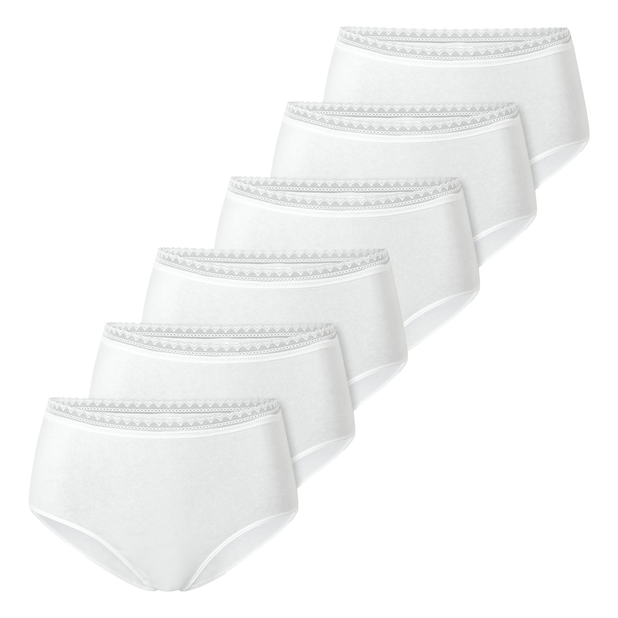 SCHIESSER Damen Midi-Slips, 6er Pack - 6Pack Midi, Stretch Cotton, uni
