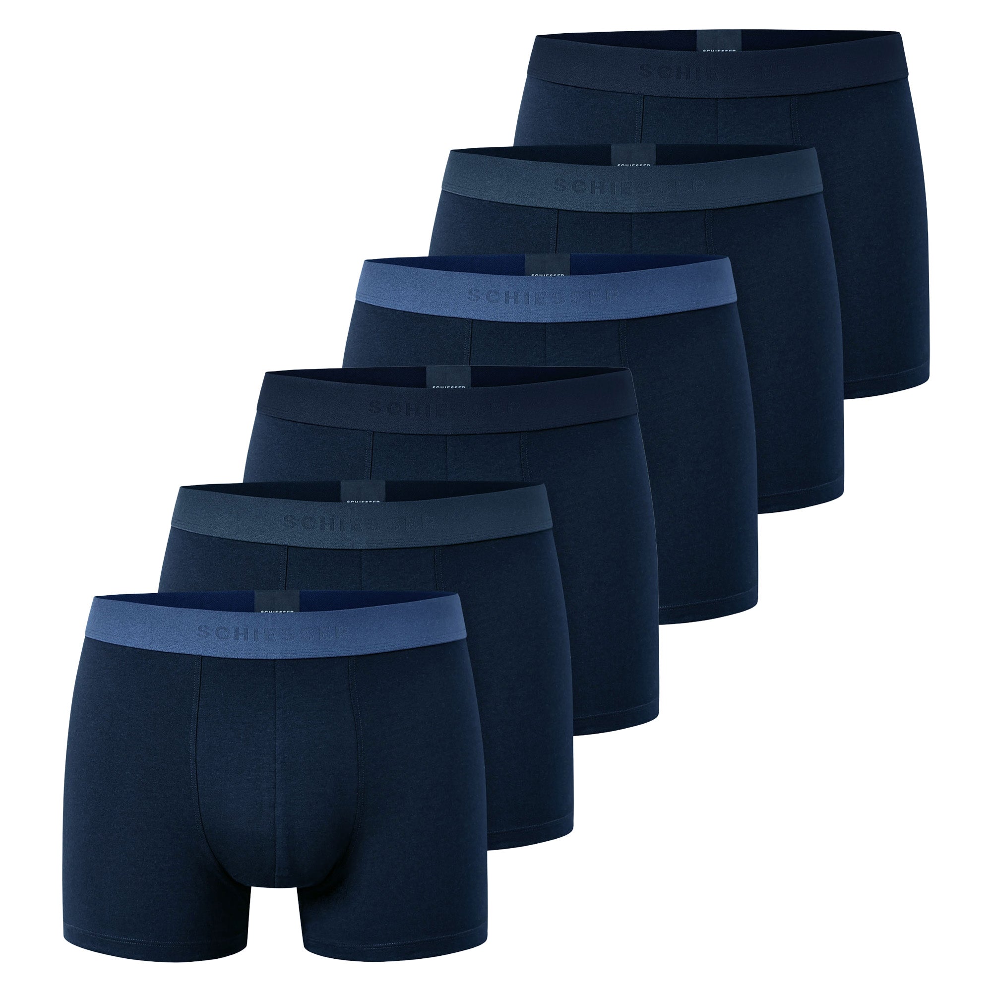 SCHIESSER Herren Boxershorts, 6er Pack - "95/5", Trunks, Cotton Stretch, Logobund
