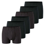 SCHIESSER Herren Boxershorts, 6er Pack - "95/5", Cotton Stretch, uni/gestreift