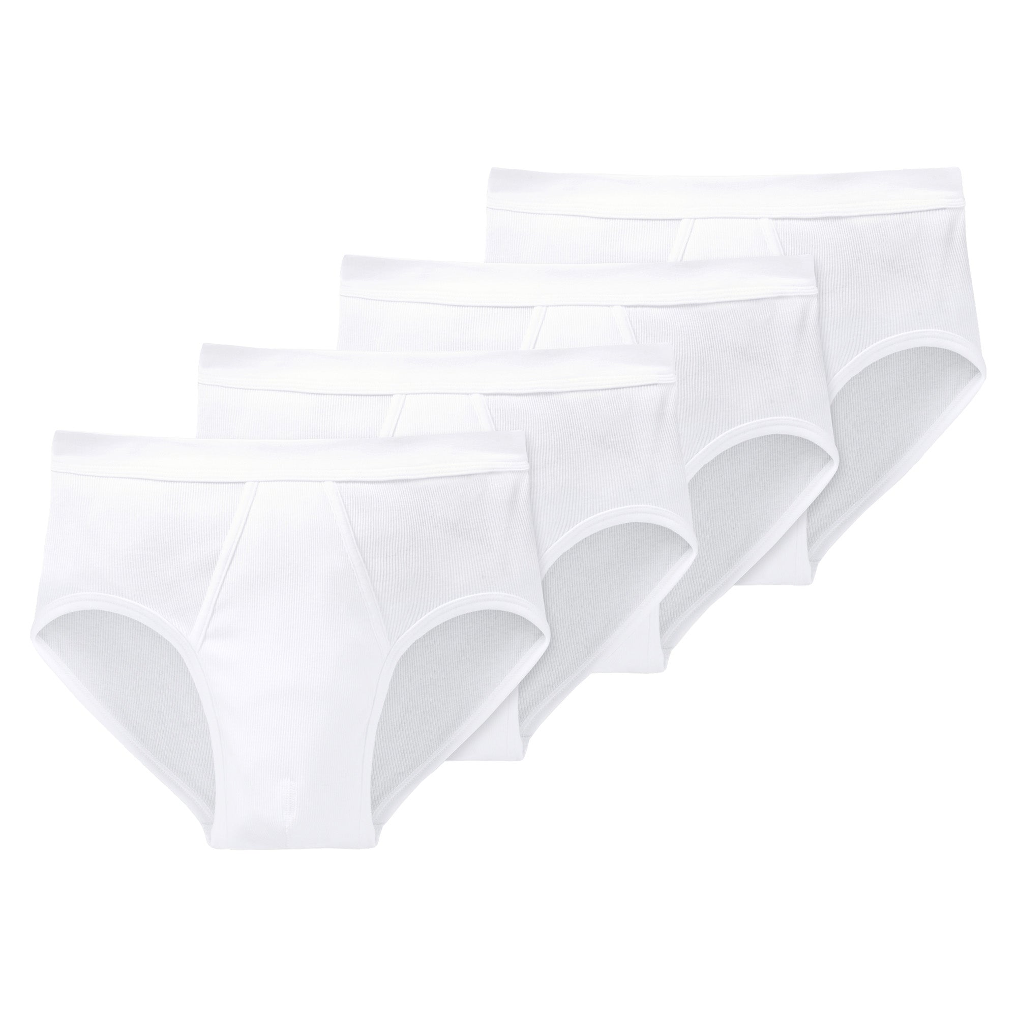 SCHIESSER Herren Slips 4er Pack - Doppelripp, Sportslip, Cotton Essentials