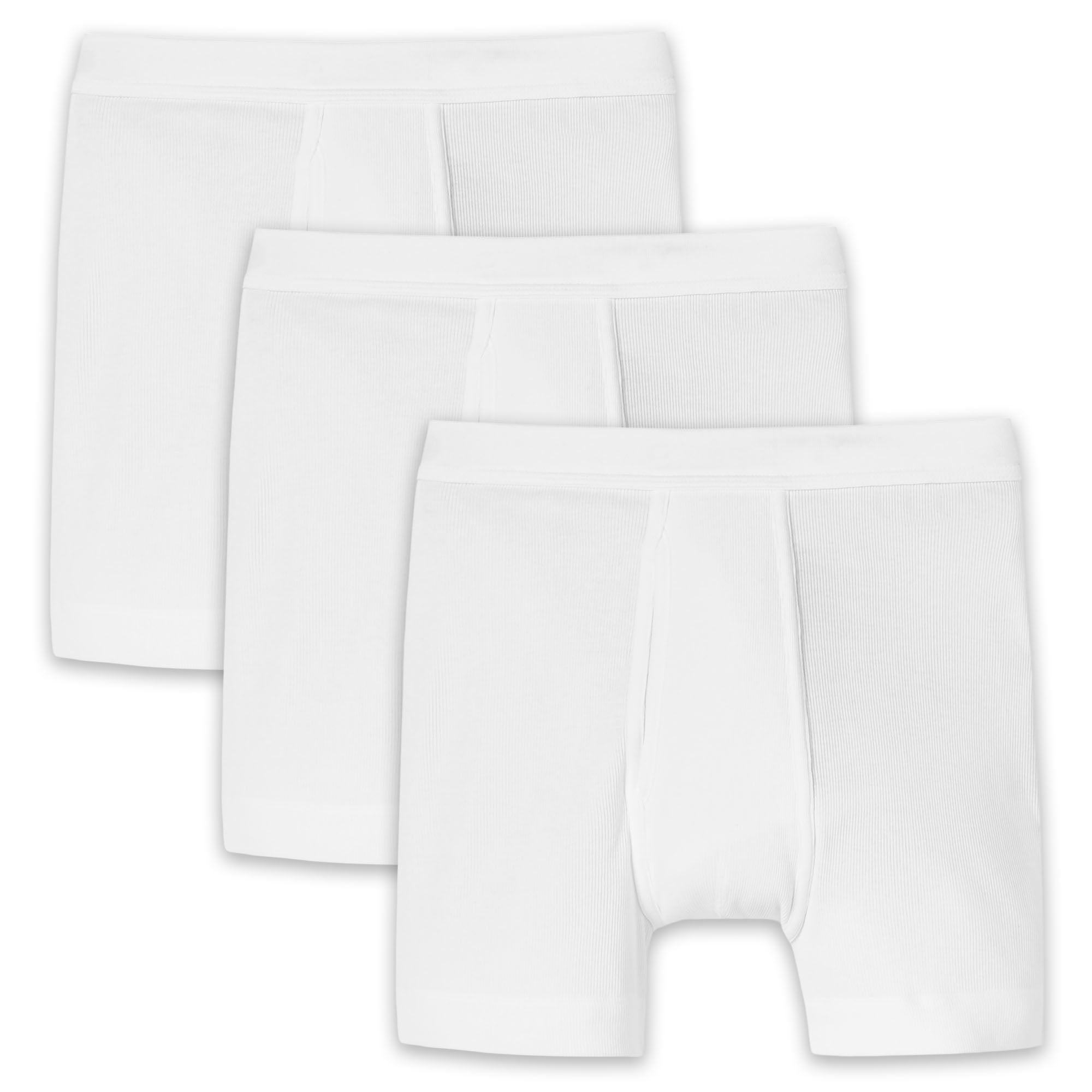 SCHIESSER Herren Boxershorts mit Eingriff , 3er Pack - "Essentials", Unterhose, Doppelripp, Baumwolle