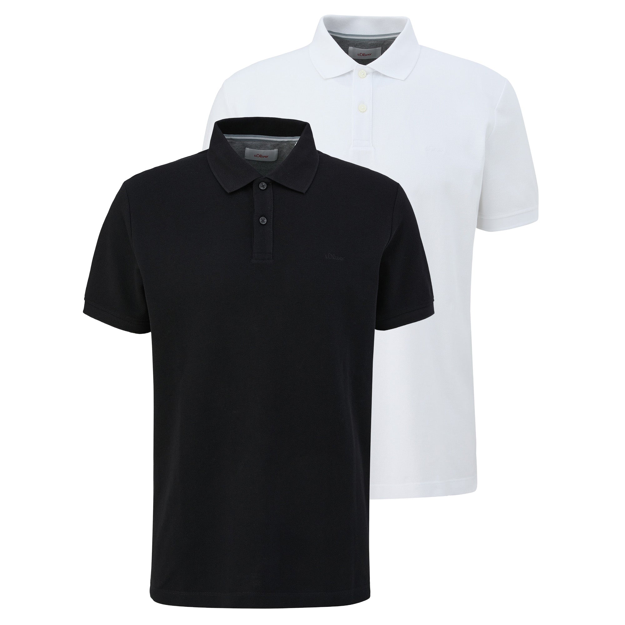 s.Oliver Herren Poloshirt, 2er Pack - Basic, Polokragen, Baumwolle, einfarbig