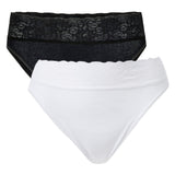 CALIDA Damen Slip 2er Pack - Iconics, Jazzpant, Spitze, Baumwolle