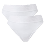 CALIDA Damen Slip 2er Pack - Iconics, Jazzpant, Spitze, Baumwolle