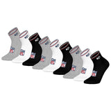 NFL Unisex Quarter Socks, 9-Pack – NFL Shield 9Pack Quarter Socks, Logo, Stripes, Cotton Blend