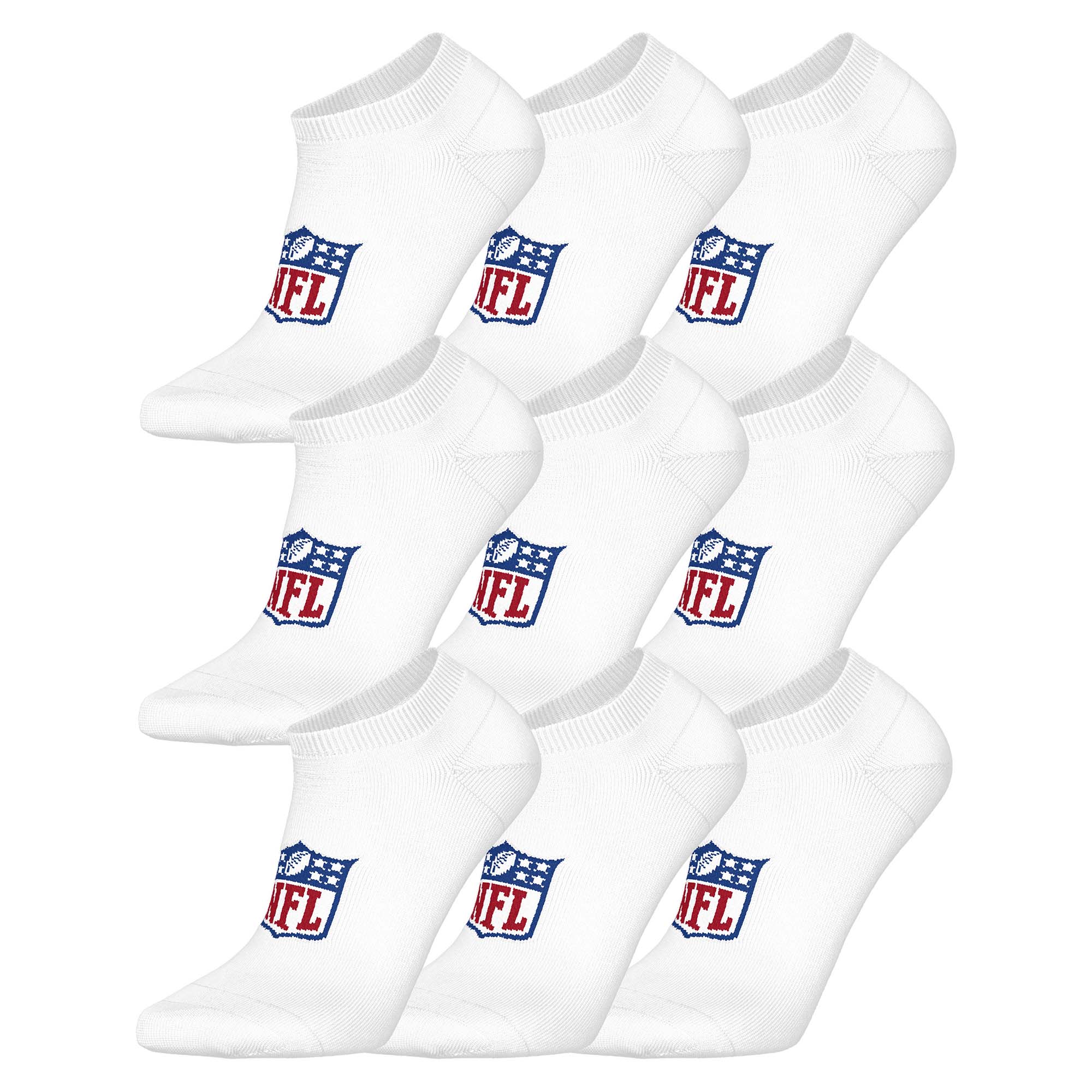 NFL Unisex Sneaker-Socken, 9er Pack - NFL Shield 9Pack Sneaker Socks, Logo, Baumwollmischung