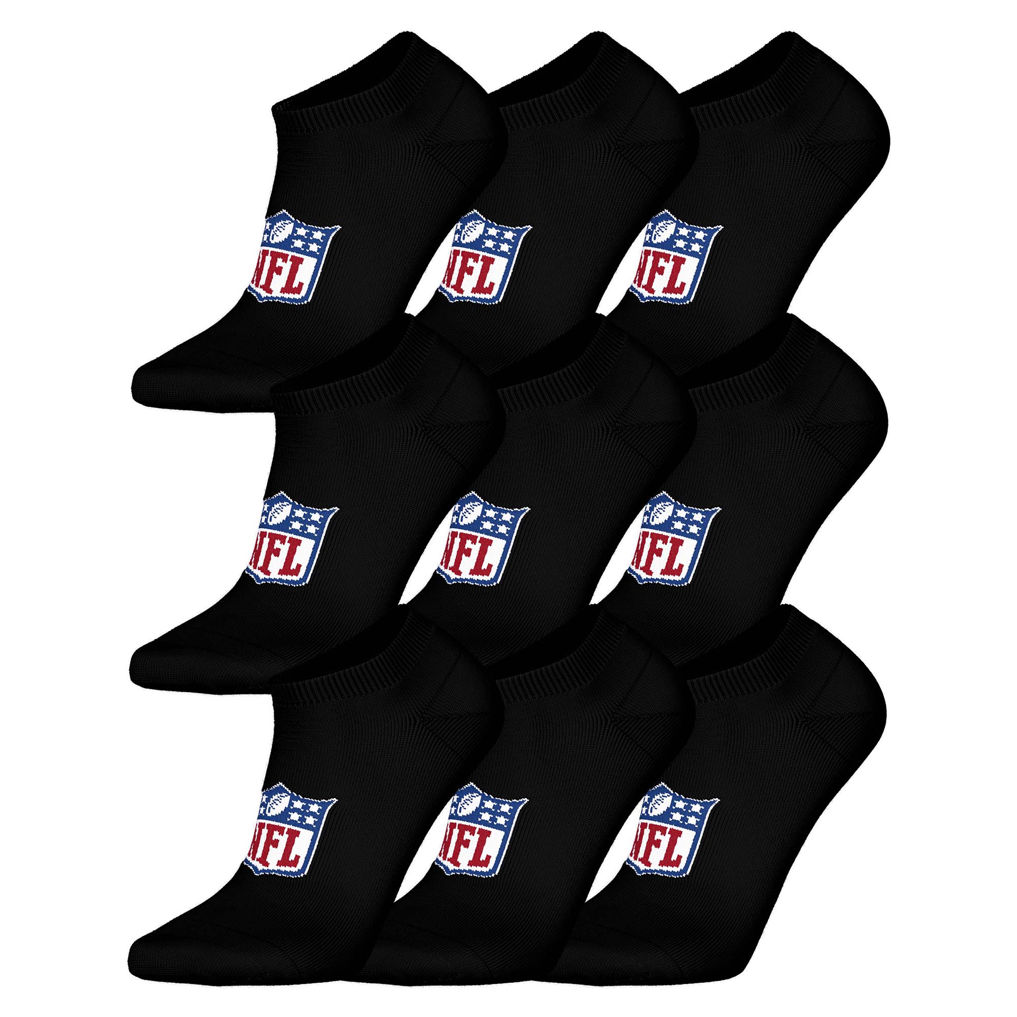 NFL Unisex Sneaker-Socken, 9er Pack - NFL Shield 9Pack Sneaker Socks, Logo, Baumwollmischung