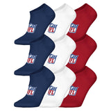 NFL Unisex Sneaker Socks, 9-Pack – NFL Shield 9Pack Sneaker Socks, Logo, Cotton Blend