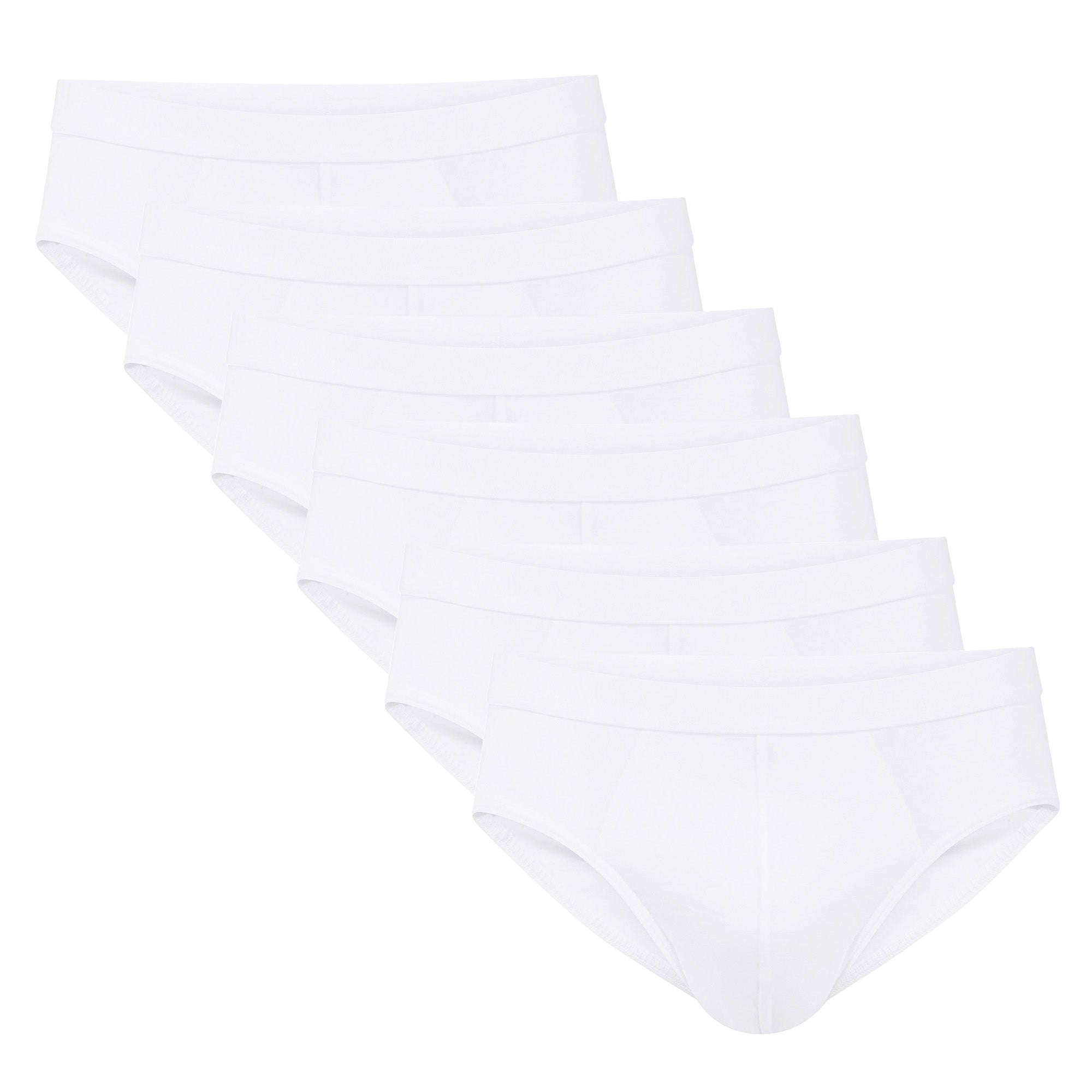 CALIDA Men's Briefs, 6-Pack - Natural Benefit, Elastic Waistband, Single Jersey