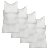 AMMANN men's vests, 4-pack - pack of four, double rib, extended back, cotton