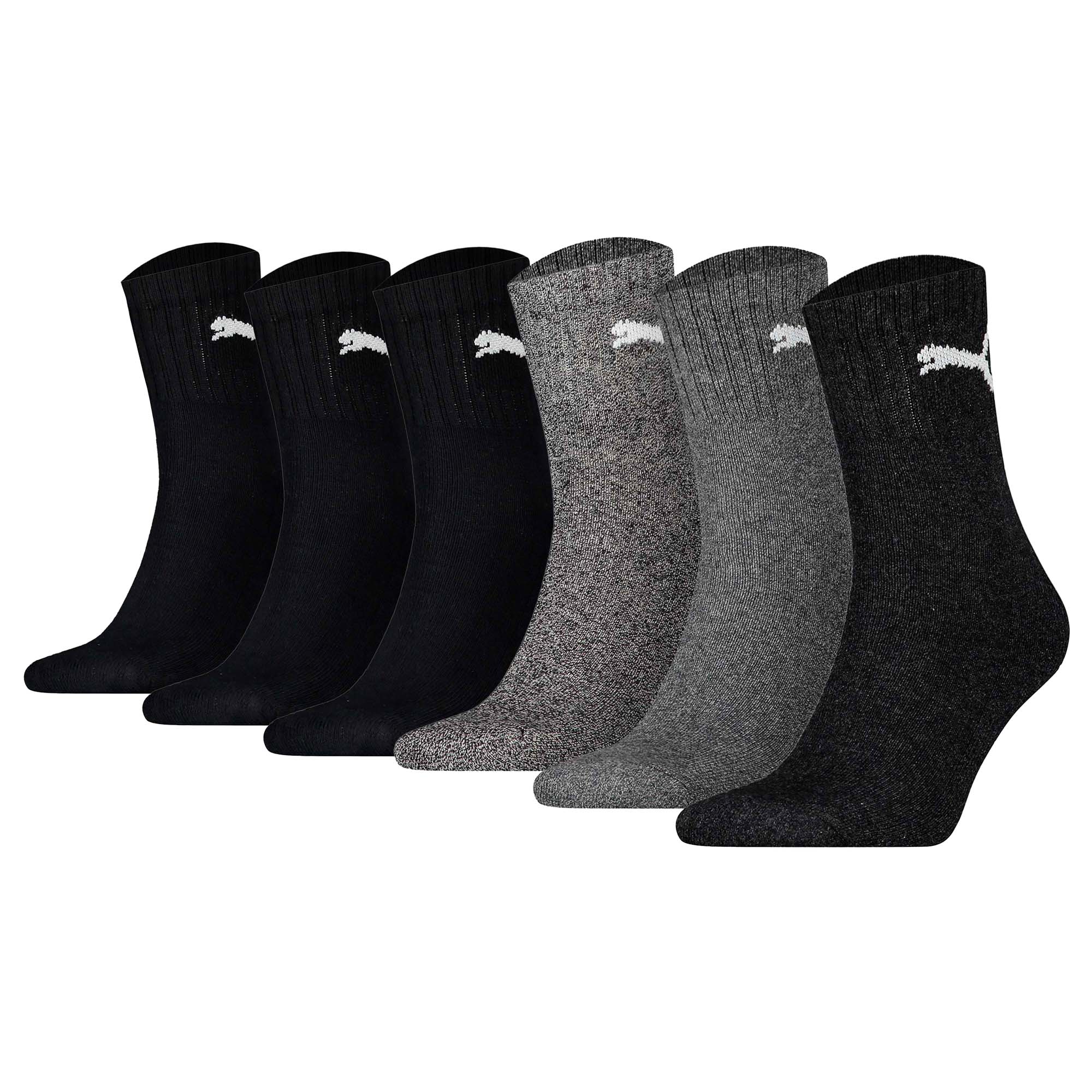 PUMA Unisex Sport Socks, 6 Pairs - Short Crew Socks, Tennis Socks, plain