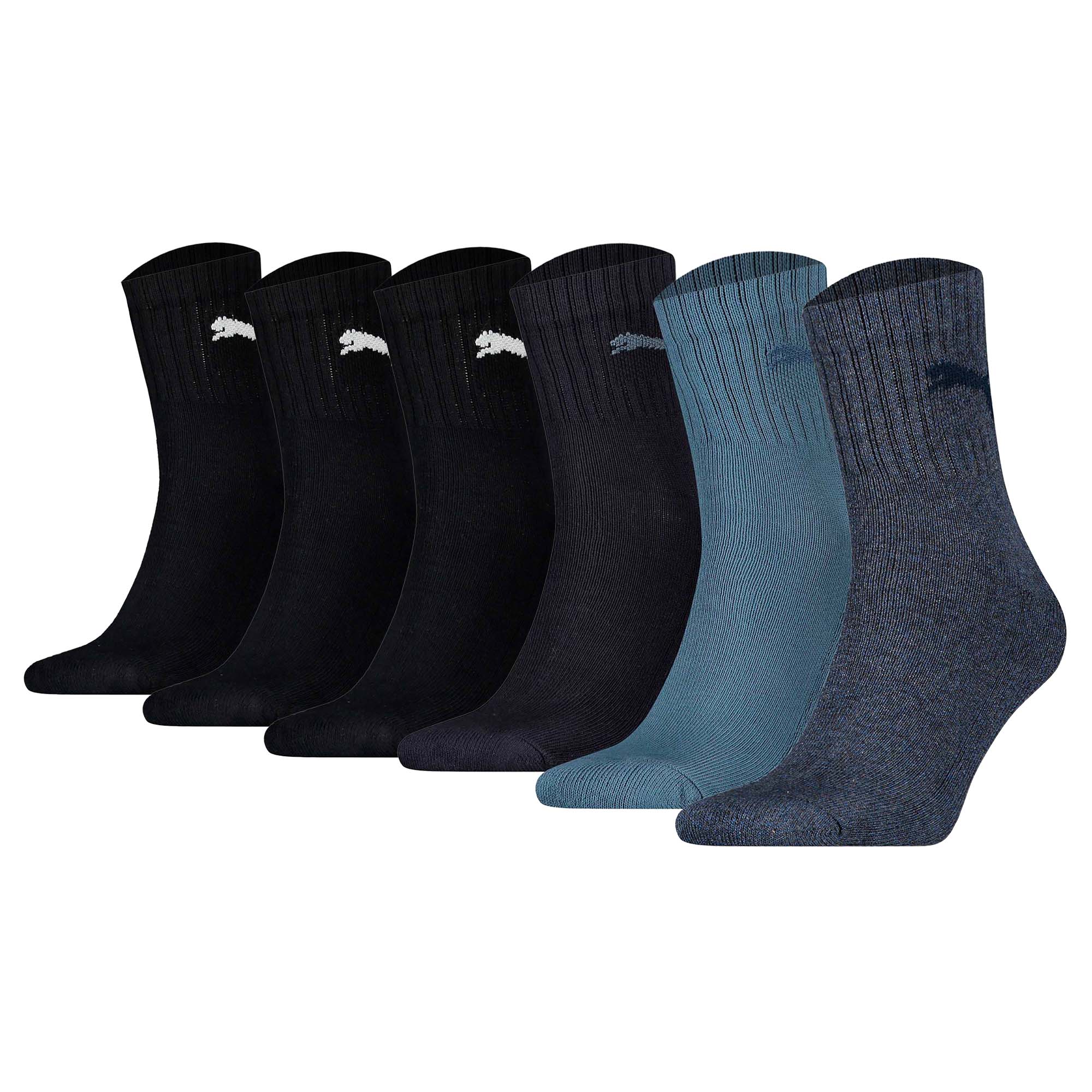 PUMA Unisex Sport Socks, 6 Pairs - Short Crew Socks, Tennis Socks, plain