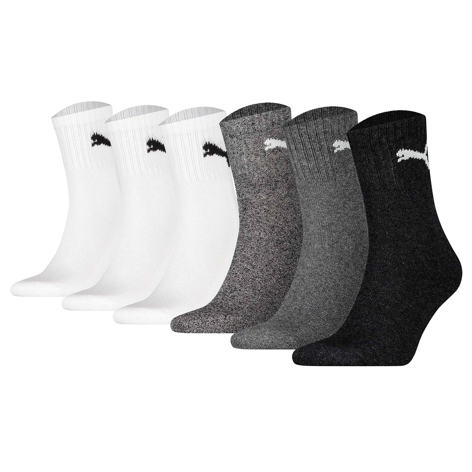 PUMA Unisex Sportsocken, 6 Paar - Short Crew Socks, Tennissocken, einfarbig
