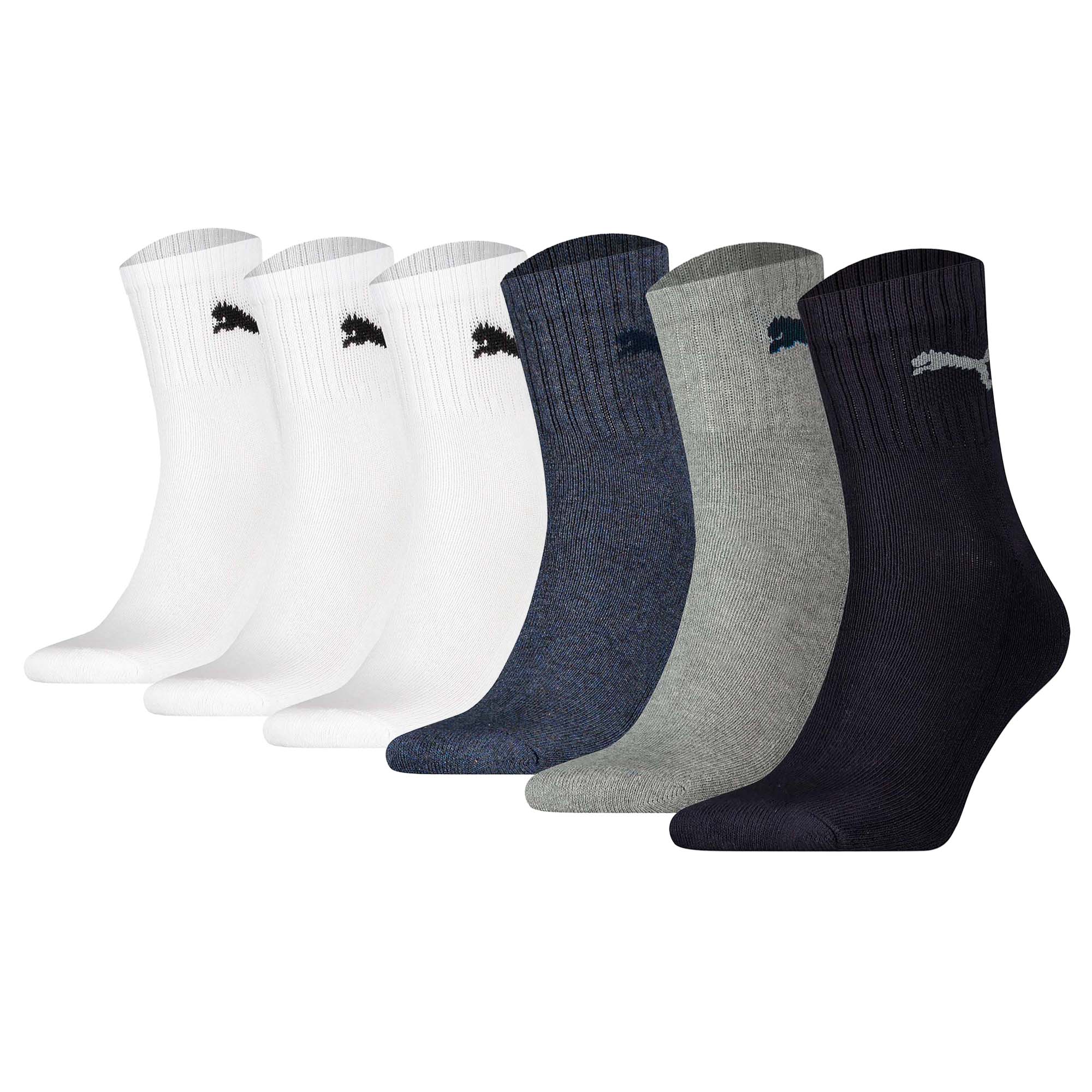 PUMA Unisex Sportsocken, 6 Paar - Short Crew Socks, Tennissocken, einfarbig