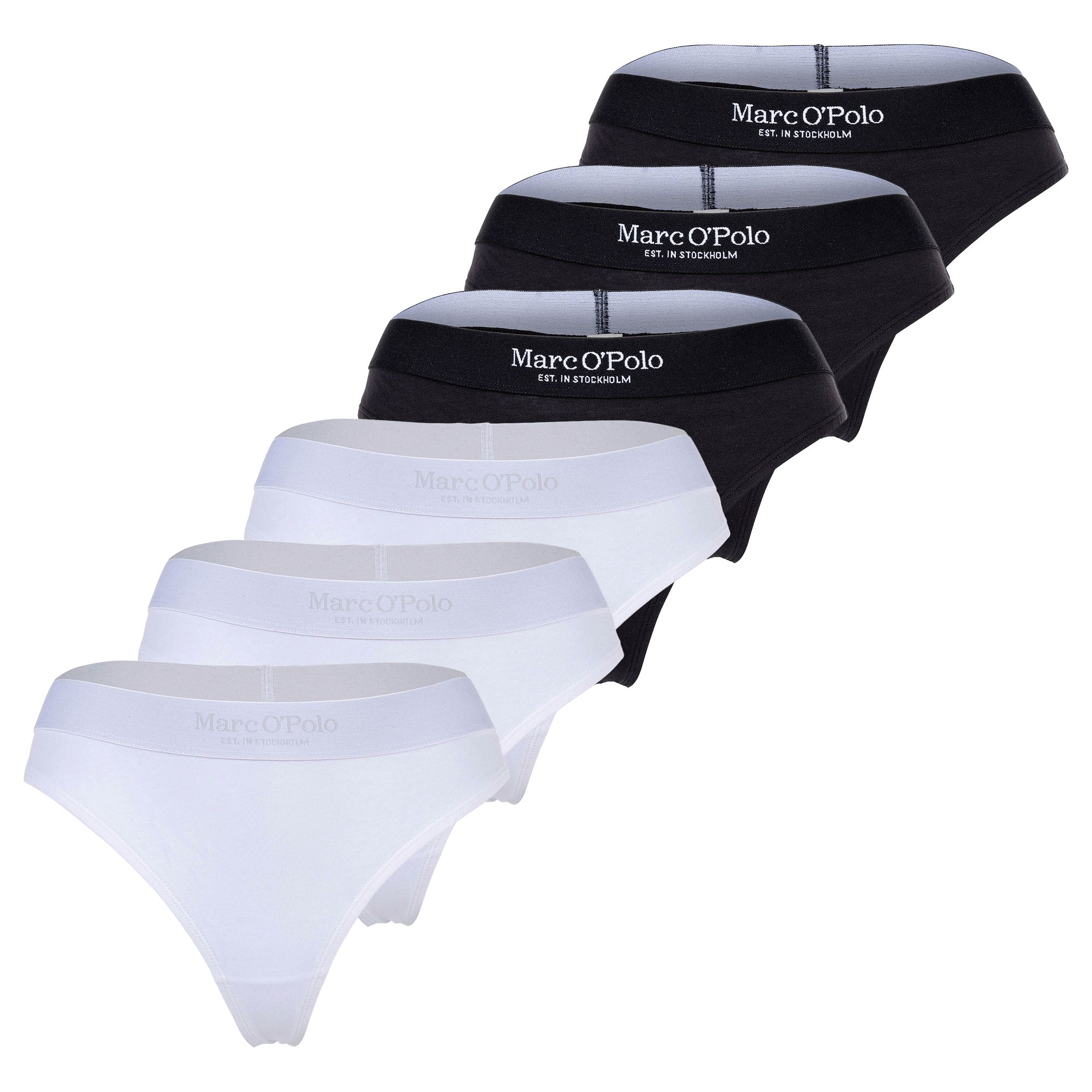 Marc O Polo Damen Strings, 6er Pack - Logobund, Organic Cotton Stretch, Basic