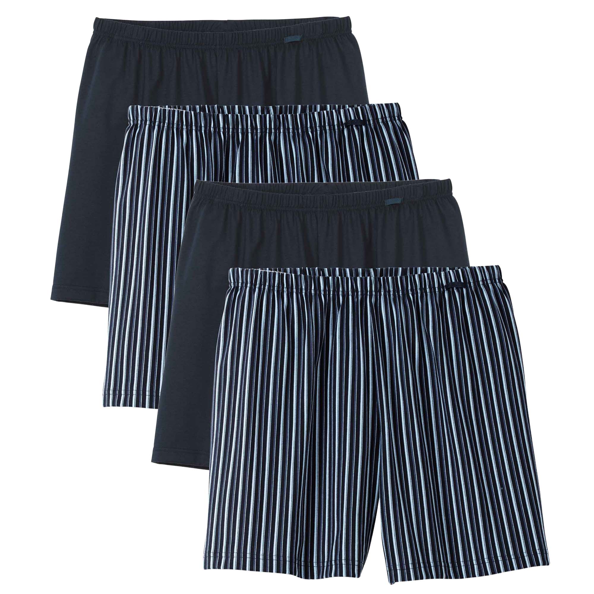 CALIDA Men Woven Boxer Shorts, 4-Pack - Prints Benefits, Cotton, Single Jersey