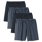 CALIDA Men Woven Boxer Shorts, 4-Pack - Prints Benefits, Cotton, Single Jersey