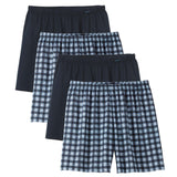 CALIDA Men Woven Boxer Shorts, 4-Pack - Prints Benefits, Cotton, Single Jersey