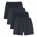 CALIDA Men Woven Boxer Shorts, 4-Pack - Prints Benefits, Cotton, Single Jersey
