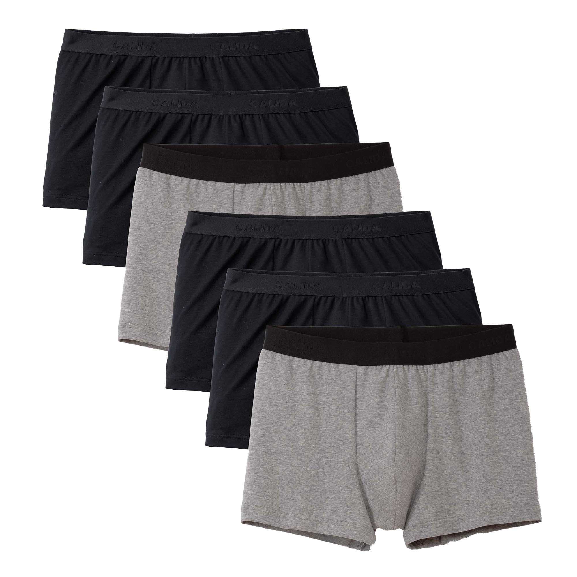 CALIDA Herren Boxershorts, 6er Pack - Natural Benefit, Elastikbund, Single Jersey