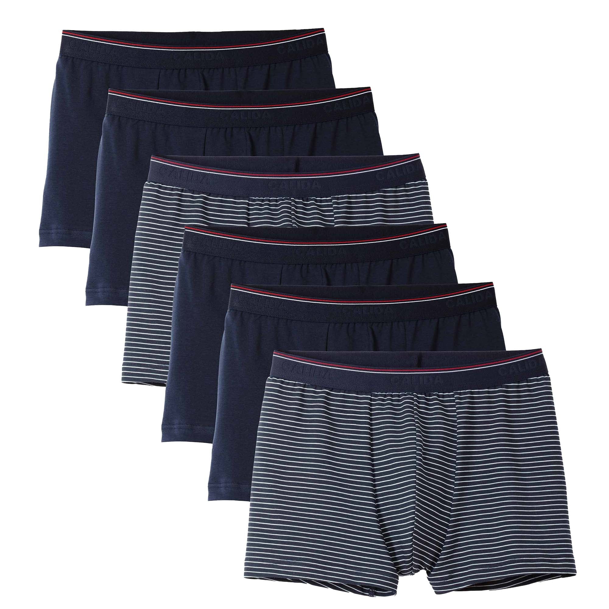 CALIDA Herren Boxershorts, 6er Pack - Natural Benefit, Elastikbund, Single Jersey