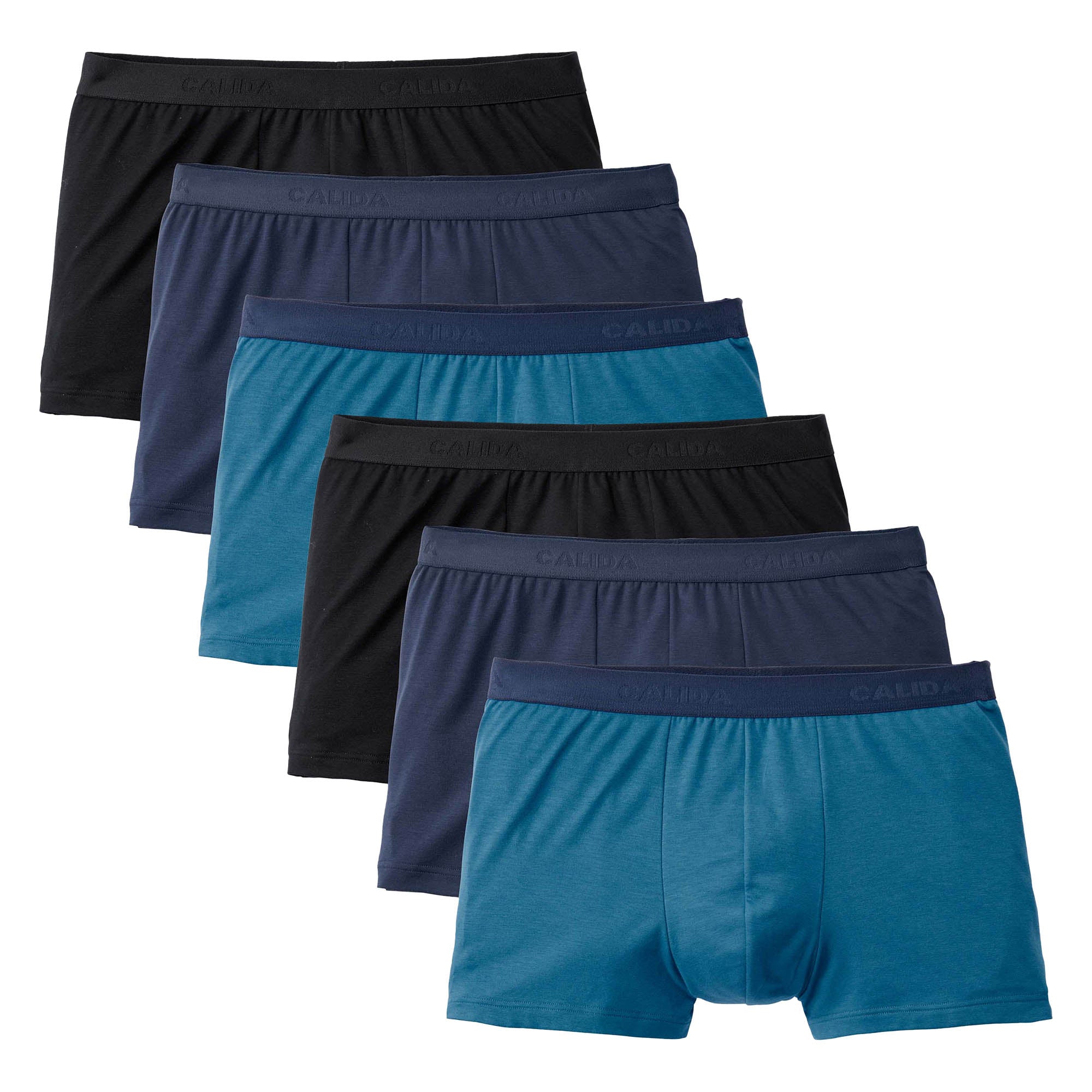 CALIDA Herren Boxershorts, 6er Pack - Natural Benefit, Elastikbund, Single Jersey