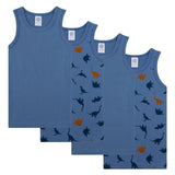 Sanetta Boys Undershirts, 4-pack - Kids, shirt, sleeveless, cotton, dinosaur