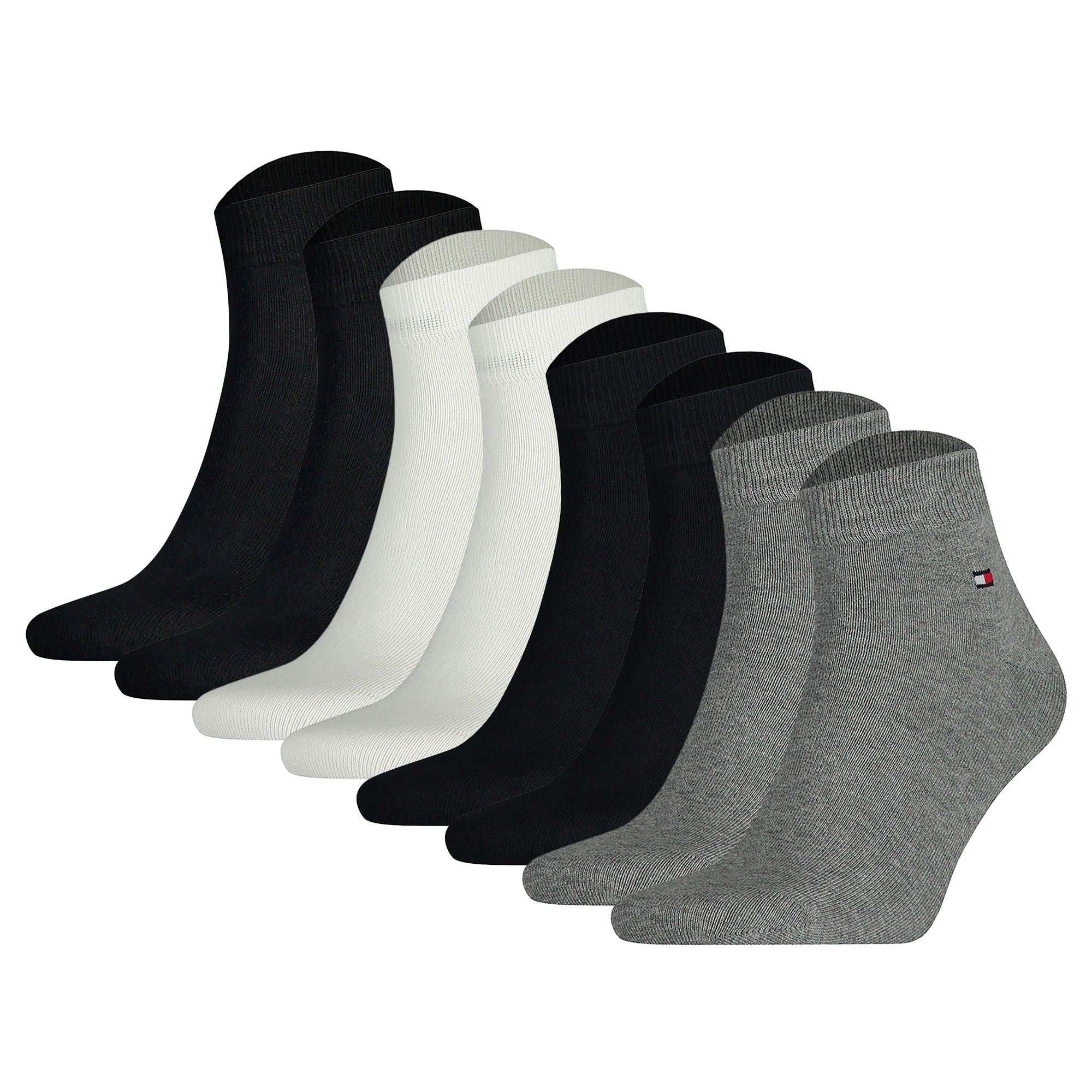 TOMMY HILFIGER Men's Quarter Socks, 8-pack - Sneaker, Plain