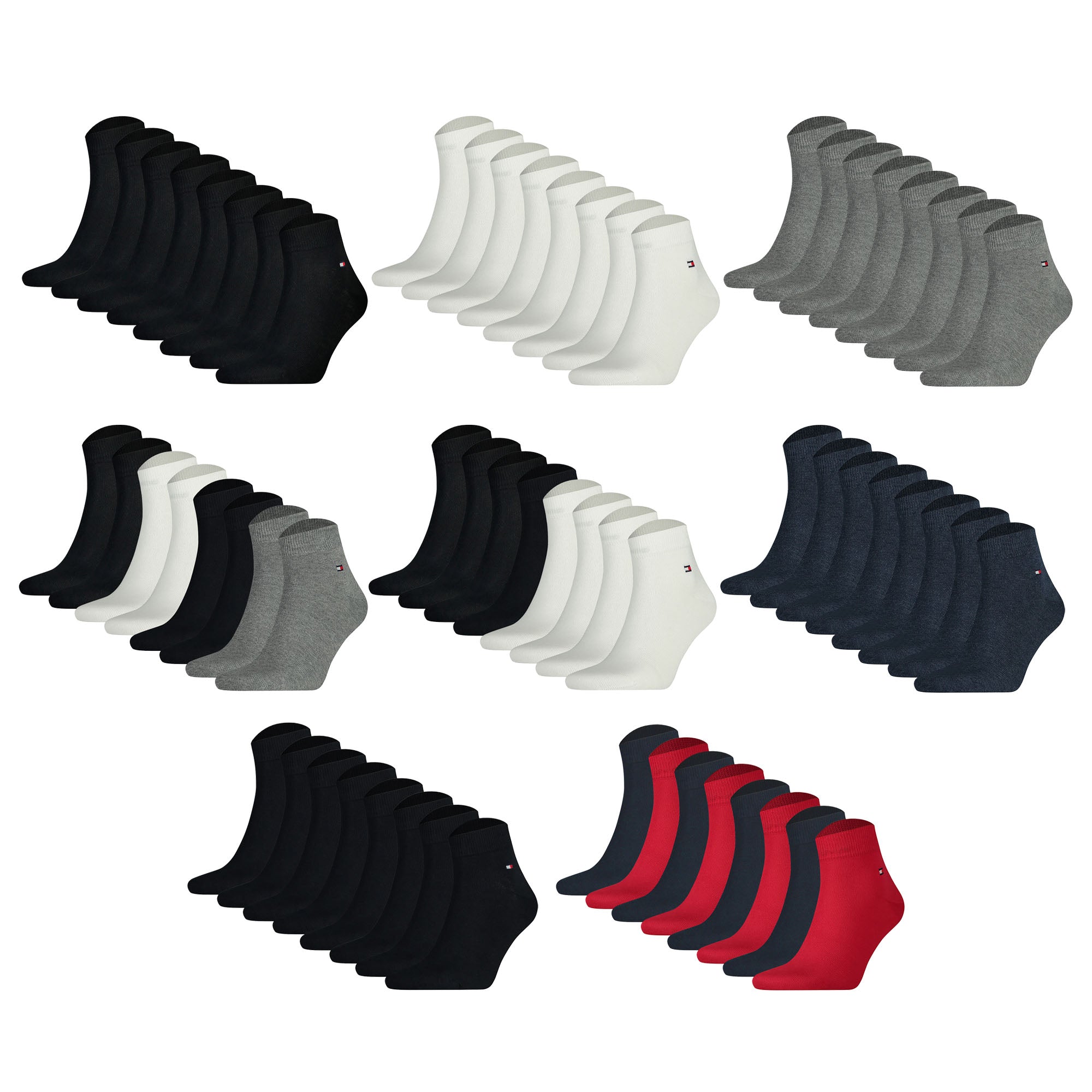 TOMMY HILFIGER Men's Quarter Socks, 8-pack - Sneaker, Plain